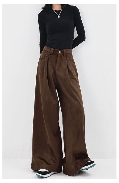 Pantalones Anchos Retro Vintage Marrón para Mujer - Estilo Casual Holgado - Image 14