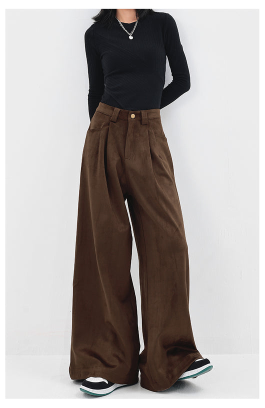 Pantalones Anchos Retro Vintage Marrón para Mujer - Estilo Casual Holgado - Image 14