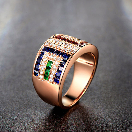 Anillo de Cóctel Luxury con Zirconia Multicolor