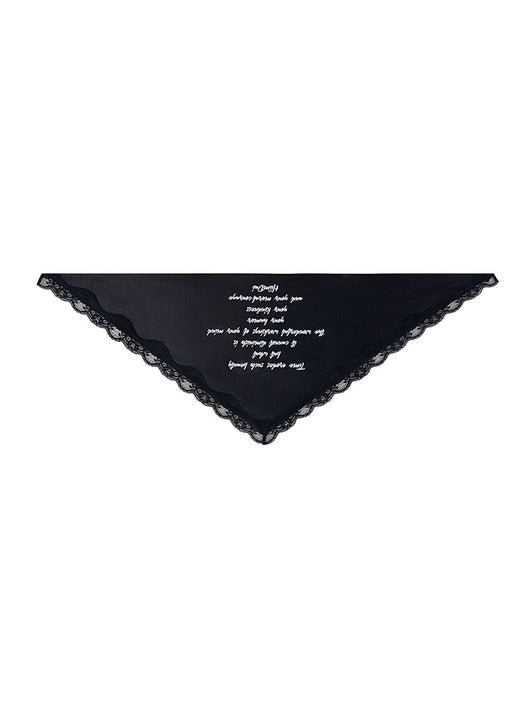 Pañoleta Triangular de Seda con Encaje y Costura Decorativa - Image 3