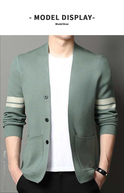 Suéter Abrigo Hombre Invierno Tejido Grueso Jacquard Manga Larga - Image 22