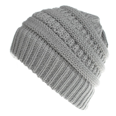 Gorro de Lana Tejida en Colores Sólidos para Mujer - Image 14
