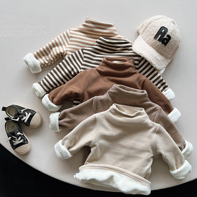 Polera Cuello Alto Acolchada en Terciopelo para Niños - Abrigador Versátil - Image 9