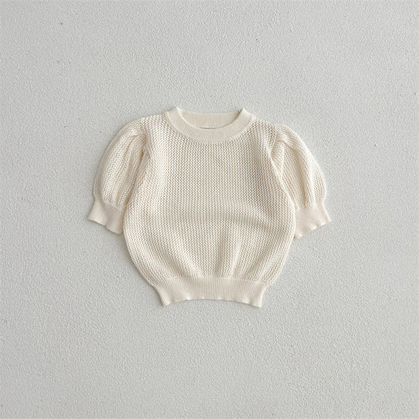 Playera Tejida para Bebé Diseño Coreano Minimalista con Detalles Calados - Image 6