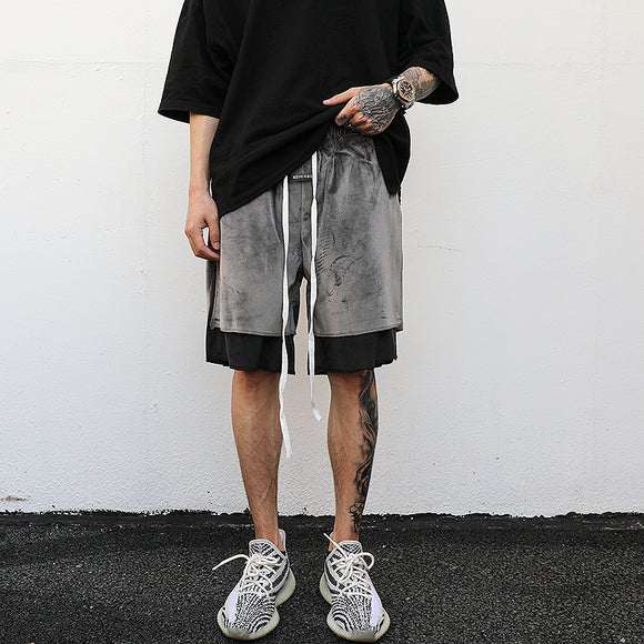 Shorts de Terciopelo con Dobladillo Reforzado y Cordón Ajustable