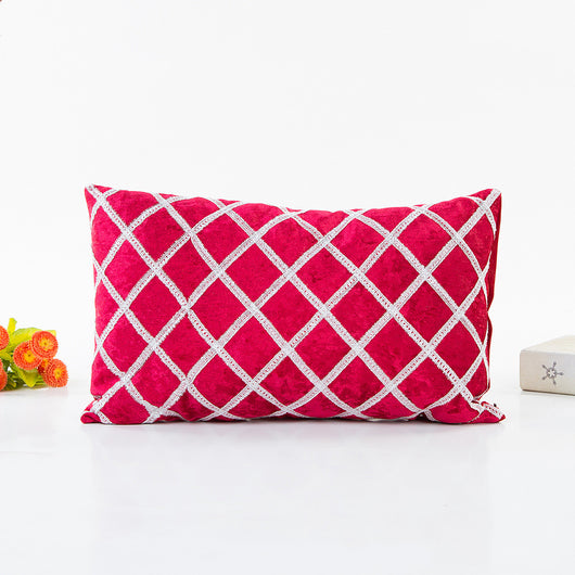 Funda de Almohada Rayas Bordadas con Cinta Decorativa - Estilo Pastoral Trendy - Image 10