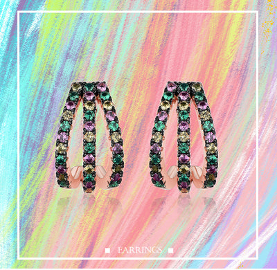Aretes de Plata 925 con Incrustaciones de Gemas Arcoíris - Image 11