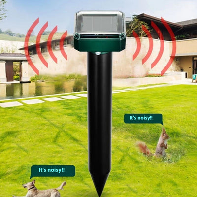 Repelente Solar Ultrasónico para Roedores con Iluminación de Patio
