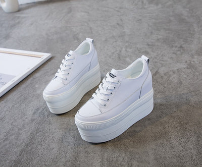 Zapatos de Mujer con Suela Gruesa Elevada y Cordones - Cuero Premium - Image 18
