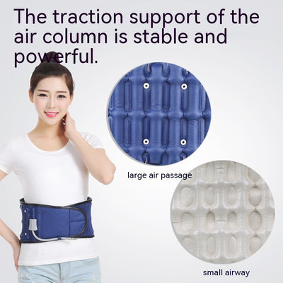 Blue inflatable waist supporter fixing band with black interior, white inflation tube, and hook-and-loop closure. - Image 6