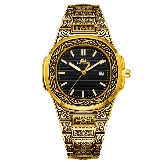 Reloj Hombre Cuarzo Tallado Loro Calendario Luminiscente - Image 34