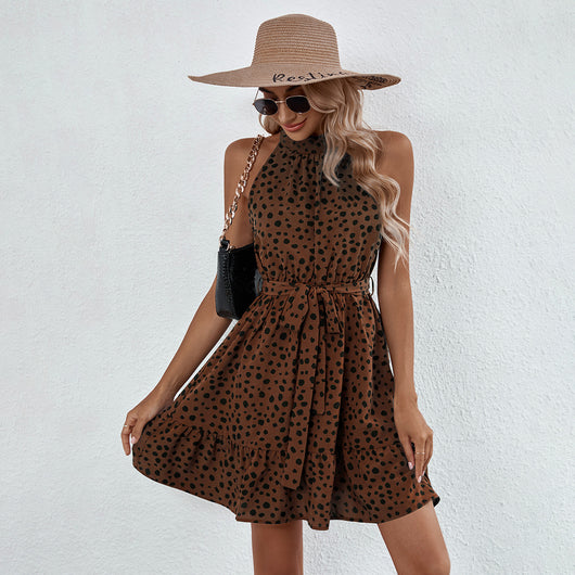 Vestido Floral Cuello Halter Ajustado para Mujer - Image 16