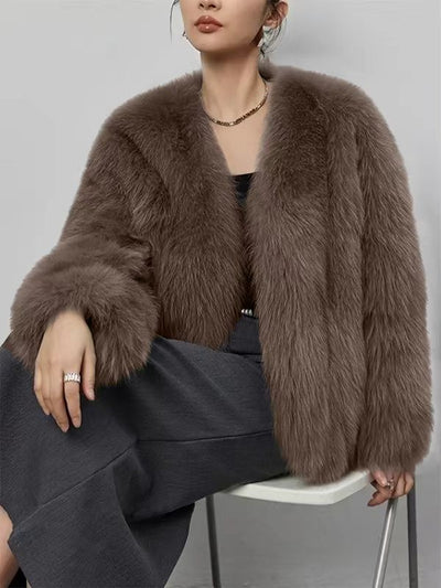Abrigo de Pelaje Sintético Corto - Elegancia y Calidez para Mujer - Image 9