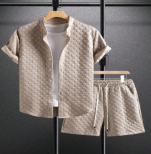 Camisa Casual Jacquard de Manga Corta para Hombre - Image 10
