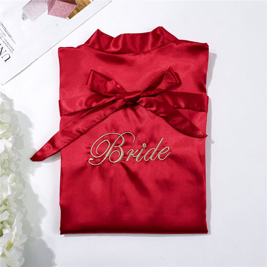 Camisón de Novia en Seda Simulada - Pijama Nupcial Elegante - Image 18