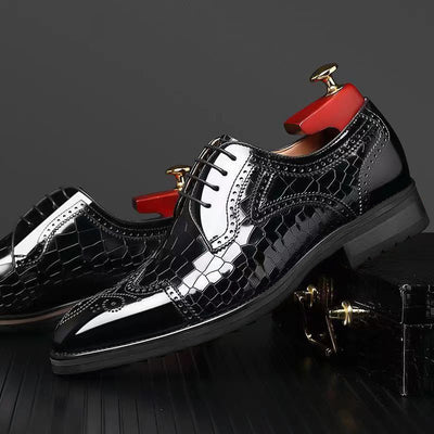 Zapatos Oxford Brogue de Cuero para Hombre - Punta Cuadrada Estilo Japonés - Image 25