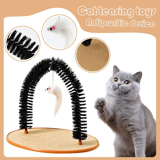 Rascador Interactivo para Gatos con Masajeador de Arco y Juguete Ratón - Image 10