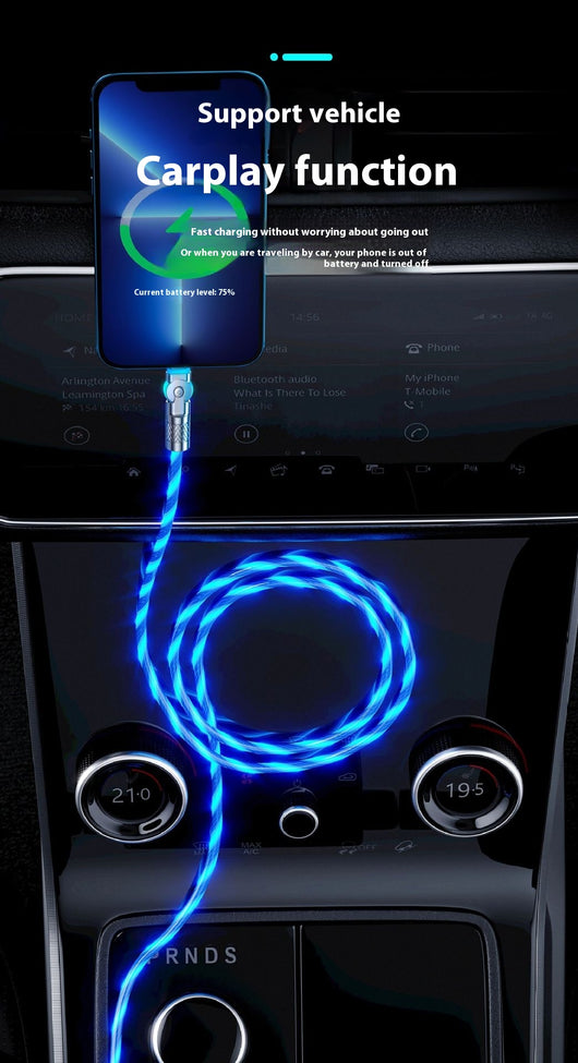 Cable de Carga Rápida con Luz Ambiental Colorida para Auto - Image 18