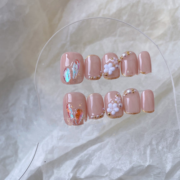 Parches de Uñas Removibles Pearl Floret