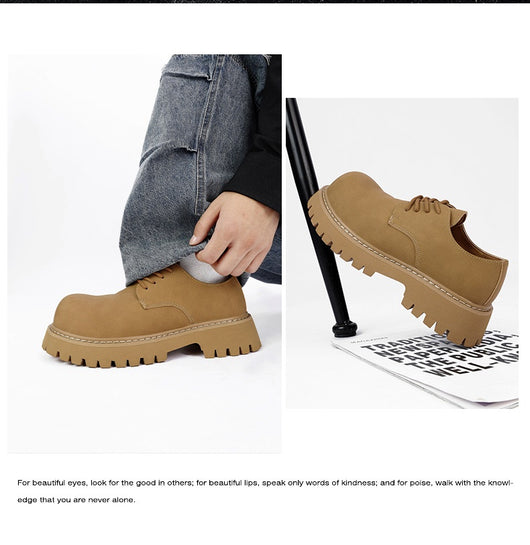 Zapatos de Vestir de Cuero Estilo Británico con Suela Gruesa Elevadora - Image 11
