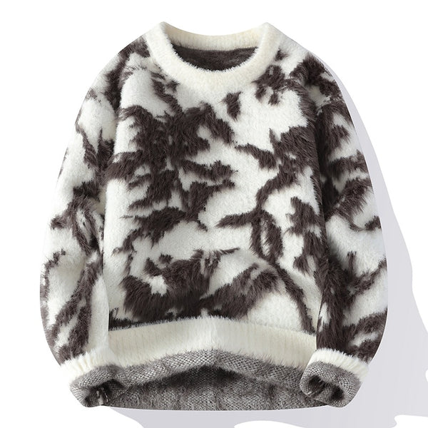 Suéter Holgado Cuello Redondo para Hombre - Tejido Cálido Otoño Invierno