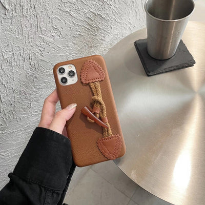Funda de Cuero Suave para Celular - Botón Cuerno Otoño Invierno - Image 9