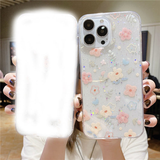 Funda para Celular con Flores y Brillo Epoxy - Image 5