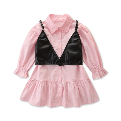 Vestido Camisa Infantil de Manga Larga Trendy - Image 5