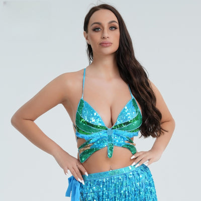 Top Sostén con Lentejuelas y Diseño de Mariposa - Image 13