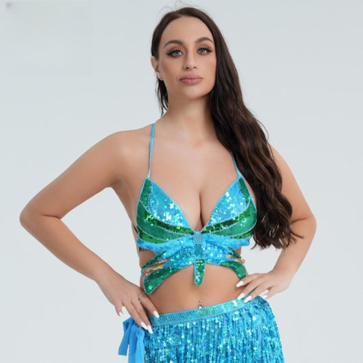 Top Sostén con Lentejuelas y Diseño de Mariposa - Image 13