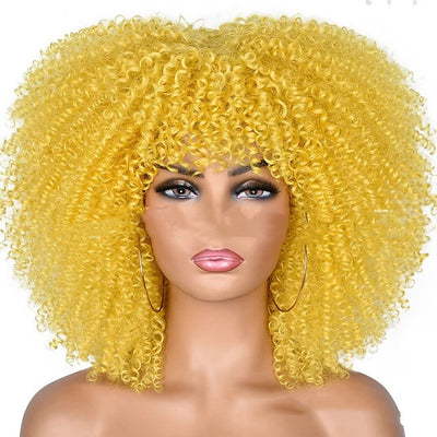 Peluca de Cabello Rizado Sintético con Malla Fina - Image 12