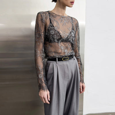 Blusa de Encaje Elegante y Sensual Estilo Francés - Image 7
