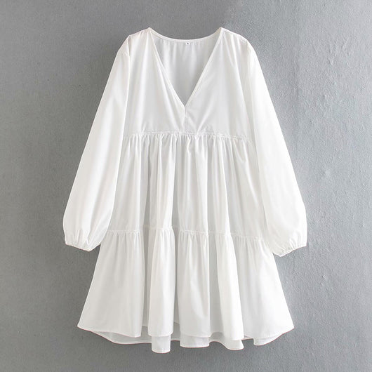 Vestido de Playa Elegante Escote en V Profundo Manga Larga - Image 8