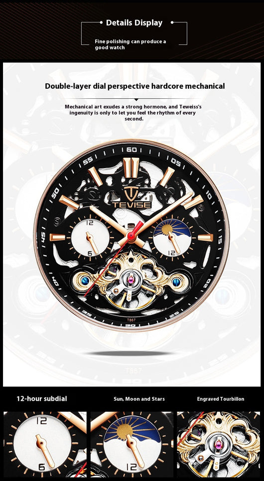 Reloj Mecánico Tourbillon de Moda con Luminiscencia y Resistencia al Agua - Image 11