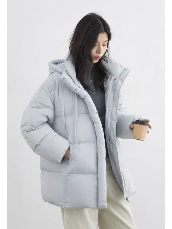 Chaqueta Acolchada con Capucha para Mujer - Largo Medio