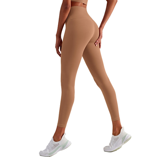 Pantalones de Yoga Cintura Alta Beige - Image 26