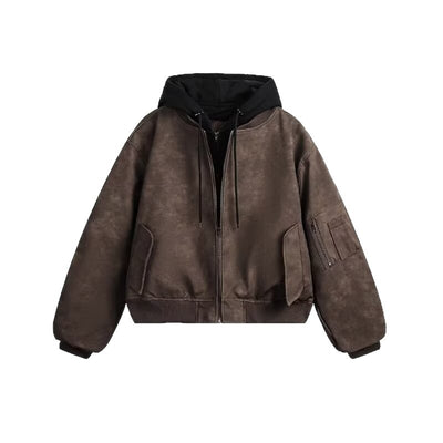 Chaqueta de Cuero Sintético Acolchada Estilo Aviador Hombre - Image 6