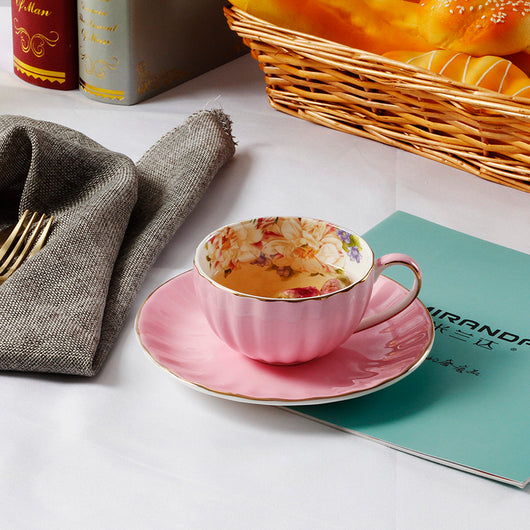 Taza de Café con Plato de Porcelana Fina Estampada - Diseño Calabaza Creativo - Image 10