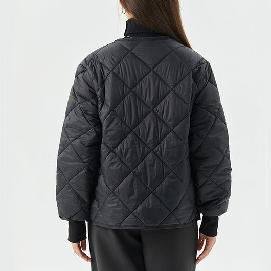 Abrigo Acolchado Rombo para Mujer - Chaqueta Ligera Cálida con Cuello Redondo y Bolsillos - Image 17
