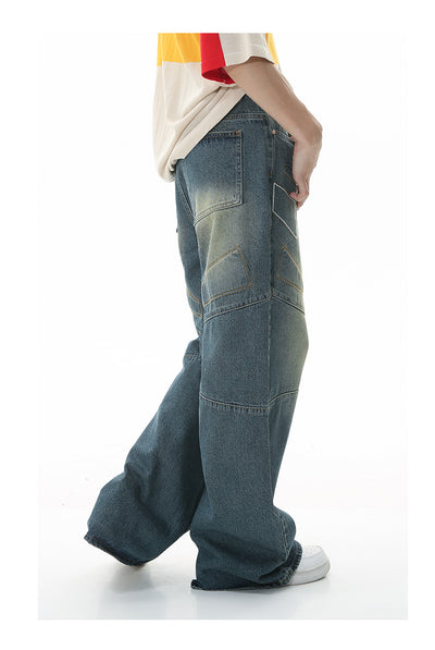 Pantalones Vaqueros Hip Hop Cintura Alta Pierna Ancha Oversize - Image 3