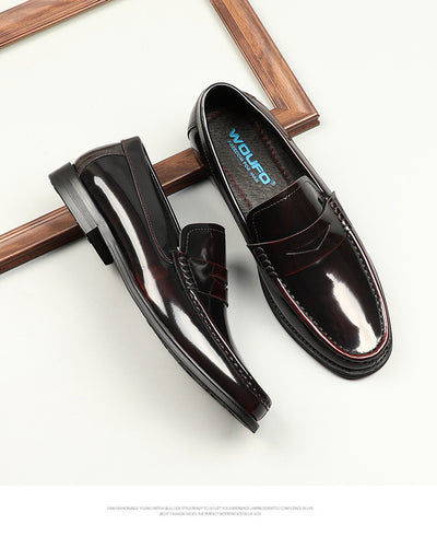 Mocasines de Cuero Charolado Coreano Punta Redonda para Commuter - Image 8