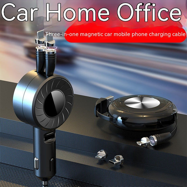 Cargador Telescópico para Auto 5A Multifuncional con Cable de Datos