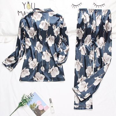Pijamas de Seda para Parejas - Manga Larga Fresca y Cómoda - Image 62