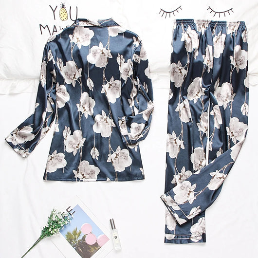 Pijamas de Seda para Parejas - Manga Larga Fresca y Cómoda - Image 62