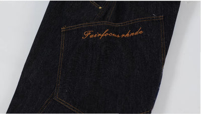 Pantalones Rectos Anchos con Costuras Cuadros Retro para Mujer - Image 14