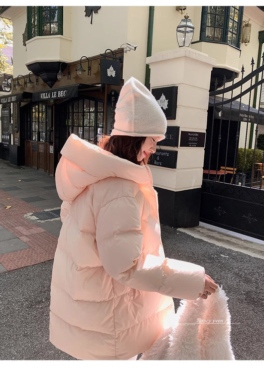 Abrigo Acolchado de Pato Blanco Largo Invierno Diseño Coreano Mujer - Image 39