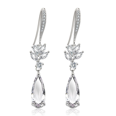 Aretes de Boda Gota de Agua Coreanos Largos - Image 11