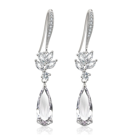 Aretes de Boda Gota de Agua Coreanos Largos - Image 11