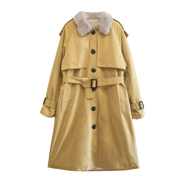 Abrigo de Lana Suelta para Mujer - Largo Invierno Oversize