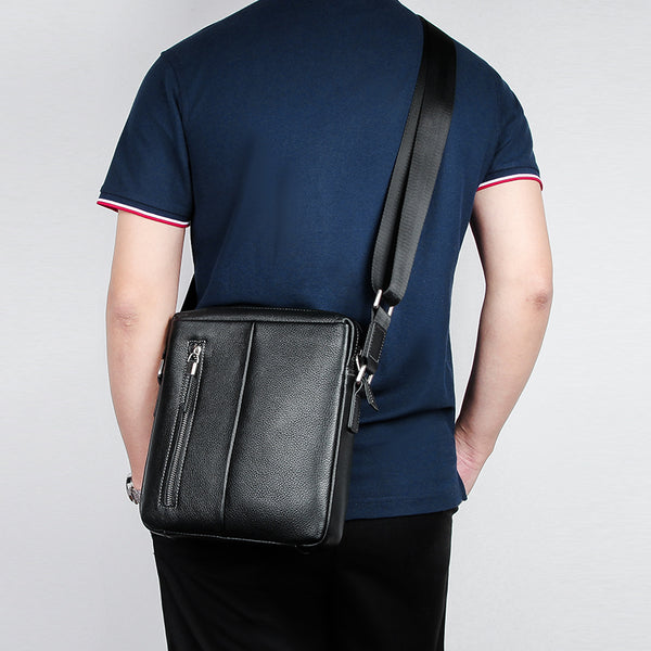 Mochila Cruzada de Cuero Vertical - Bolso de Moda Versátil